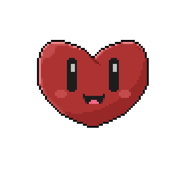 smile love character in pixel art style