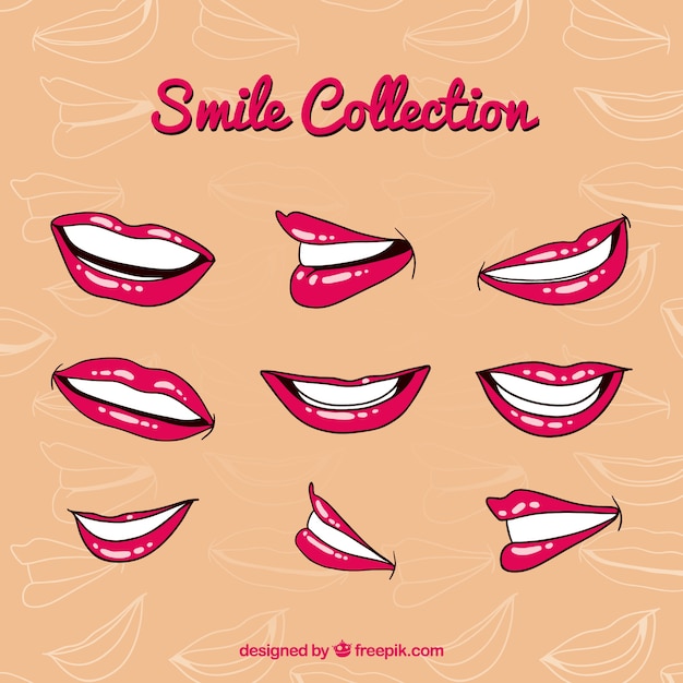 Vector smile mouth collection