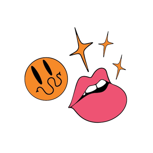 Vector smile and mouth icon