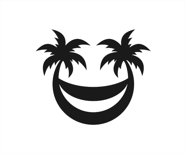 smile palm Logo ontwerp vectorillustratie