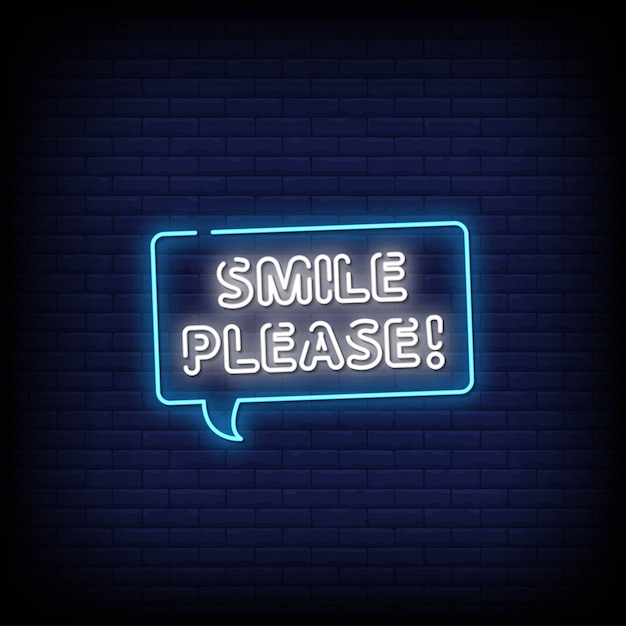 Smile пожалуйста, неоновые вывески стиль текста