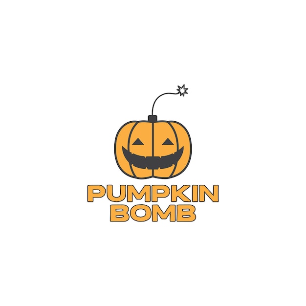 Smile pumpkin boom logo symbol icon vector graphic design illustration idea creative