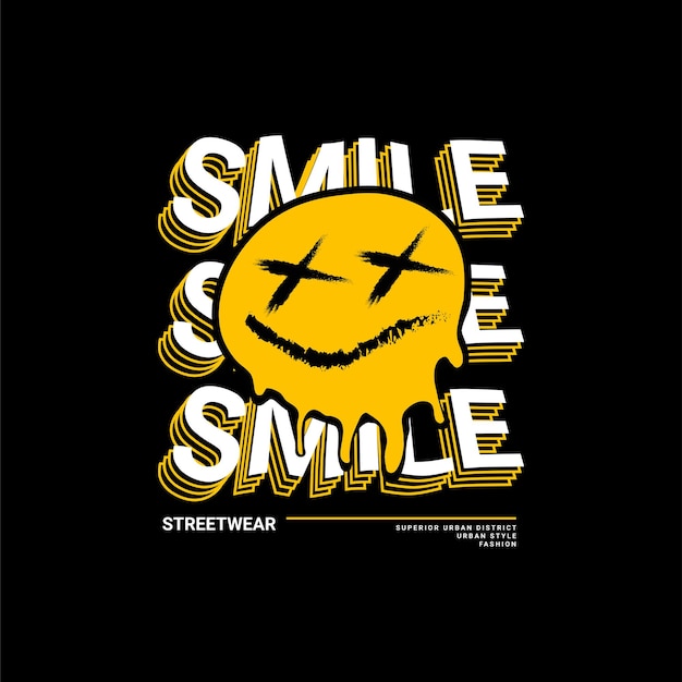 Smile-schrijfontwerp, geschikt voor zeefdruk t-shirts, kleding, jassen en anderen