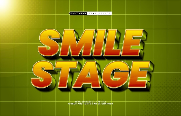smile stage editable text effect with a kids and game text effect
