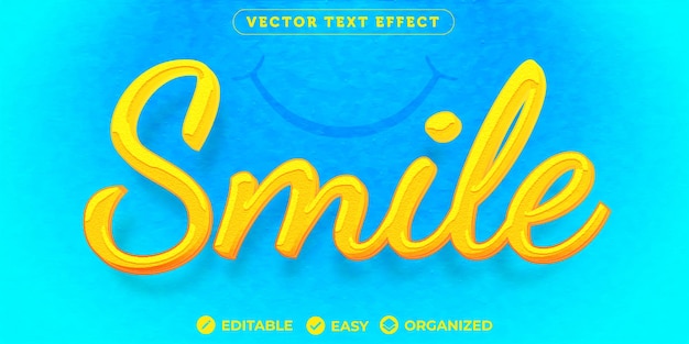 Smile-teksteffect Volledig bewerkbaar lettertype-teksteffect