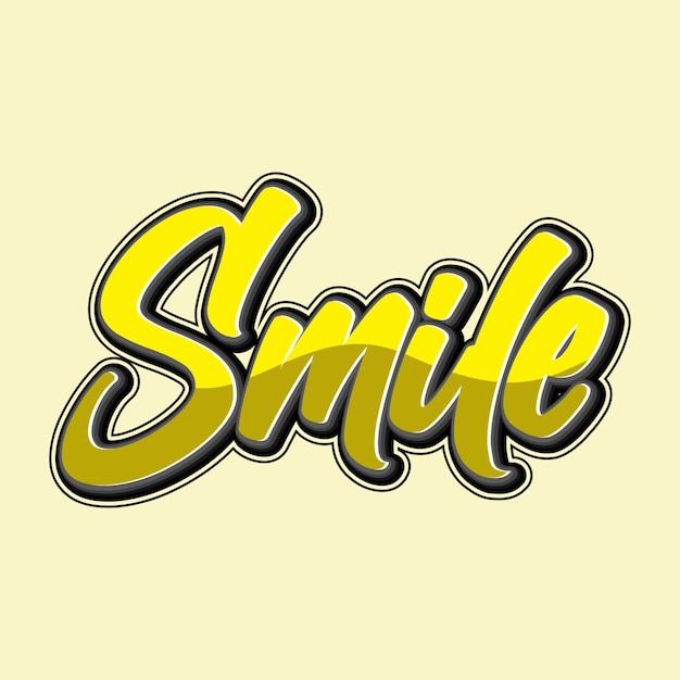 Smile text effect typography font style vector