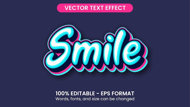 Smile Trendy Modern Vector Text Effect