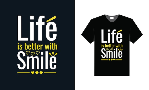 smile typography t shirt design with inspirational quote