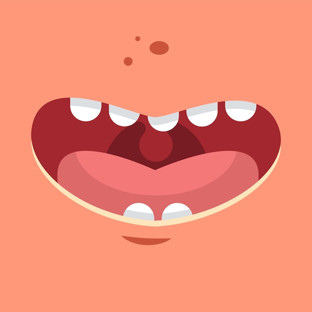 Vector smile vector cartoon flat illustration.