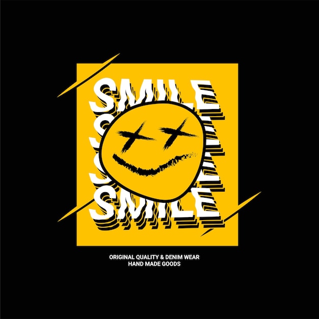 Smile writing design, suitable for screen printing t-shirts, clothes, jackets and others