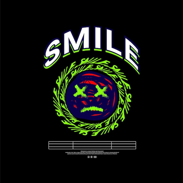 Smile writing design suitable for screen printing tshirts clothes jackets and others