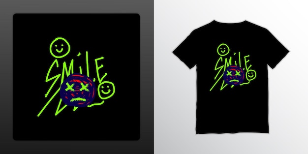 Smile writing design suitable for screen printing tshirts clothes jackets and others