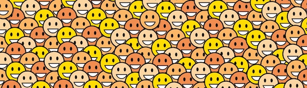 Smile yellow faces background horizontal