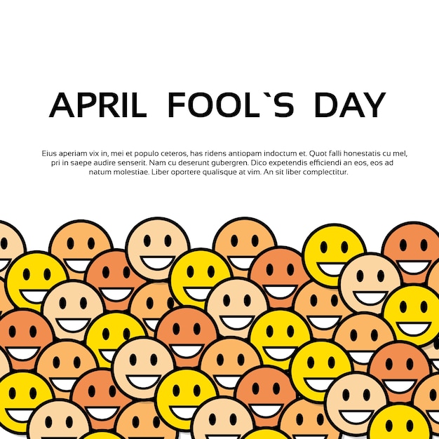 笑顔黄色の顔Fool Day 4月ホリデーグリーティングカード