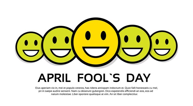 Smile yellow faces fool day april holiday greeting