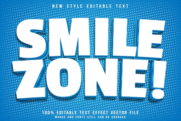 Smile zone editable text effect emboss modern style