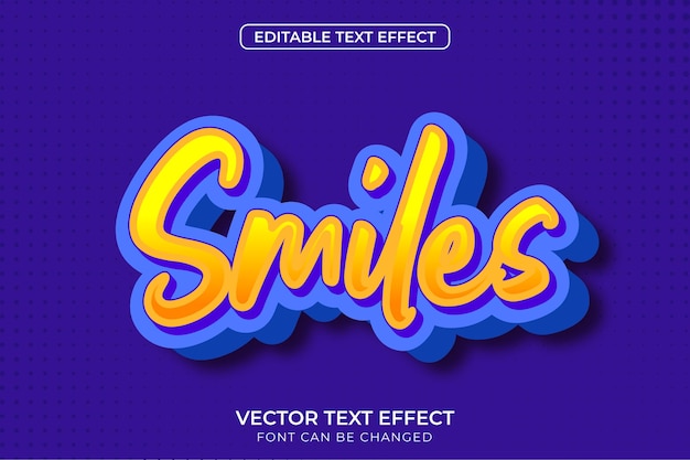 Vector smiles editable text effect