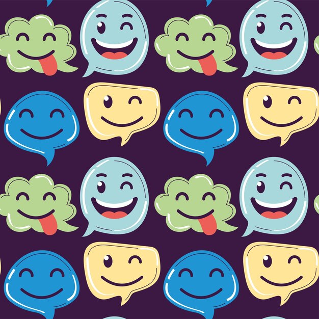 Vector smiley chat bubbles pattern