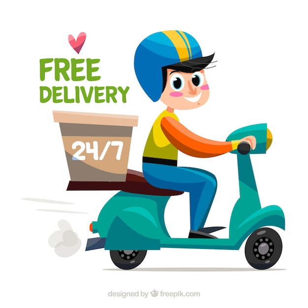 Smiley delivery man with lovely style