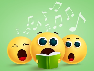 Premium Vector | Smiley emojis singing choir vector design emoji with yellow funny faces holding song book singing Premium Vector | Smiley emojis singing choir vector design emoji with yellow funny faces holding song book singing