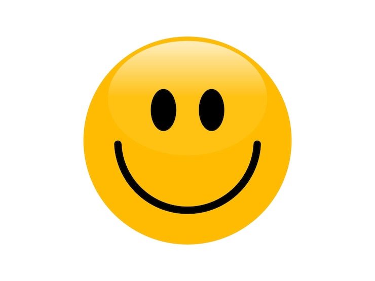 Vector smiley emote glimlachend gezicht icoon leuke glimlach teken gelukkige emotie symbool emoticon symbool teken vector