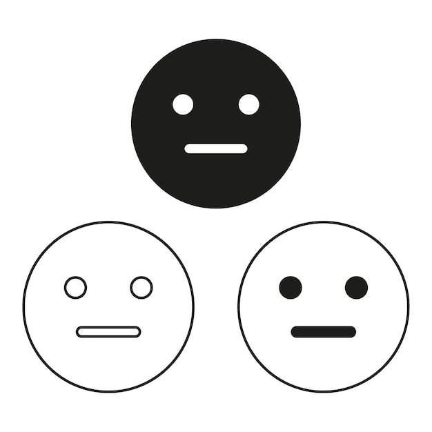 Smiley emoticons icon neutral Vector illustration EPS 10 Stock image