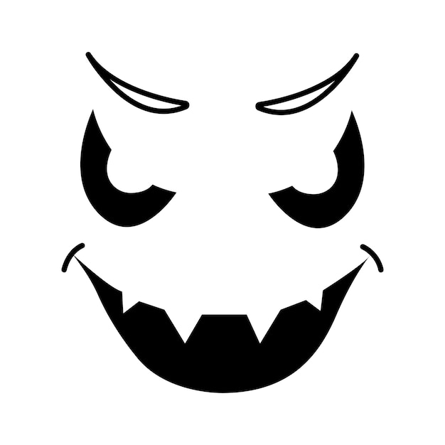 Smiley expression vector halloween face expression vector isolated on white.