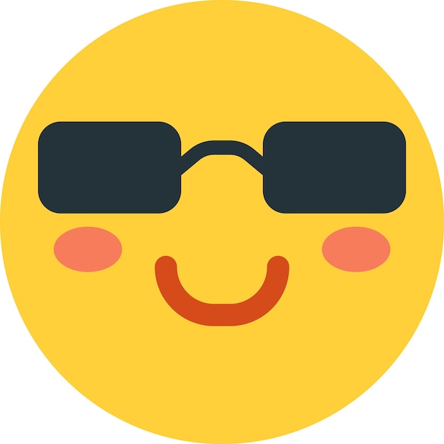 Vector smiley face emoji illustration in minimal style