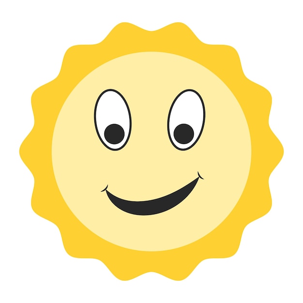 Vector smiley face happy emotions icon yellow sun smiley face kind