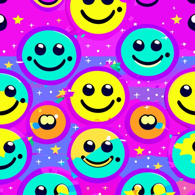 smiley faces aesthetic preppy pattern