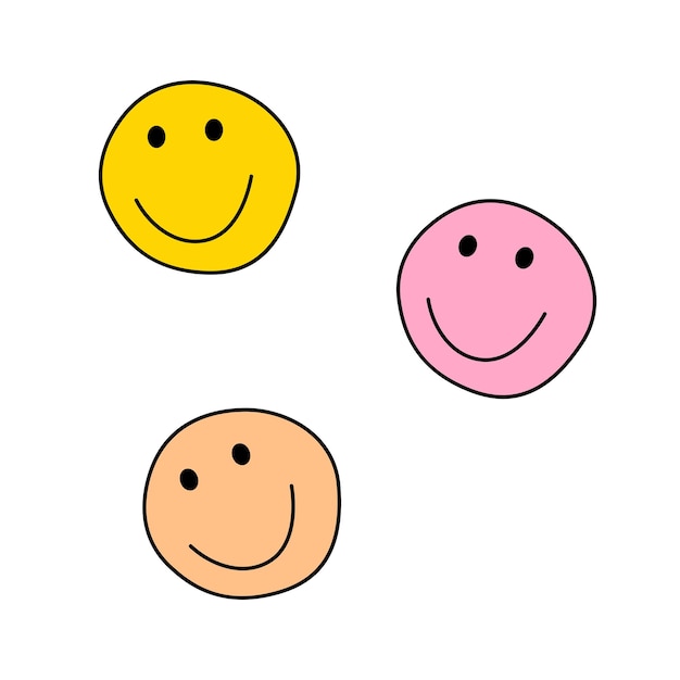 Vector smiley faces hand drawn vector illustration