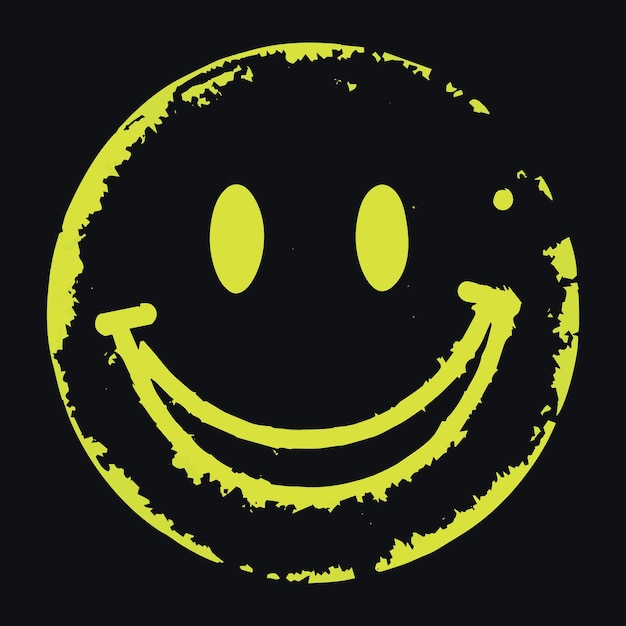 Vector smiley grunge geïsoleerde verf vectorillustratie