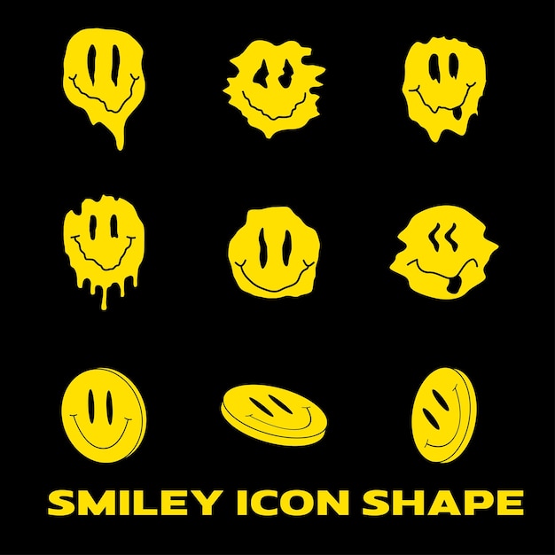 Vector smiley icon shape