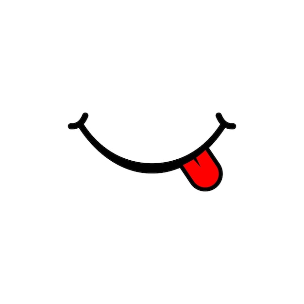 Smiley icon with red tongue