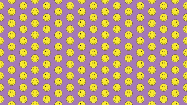 Vector smiley pattern with purple background