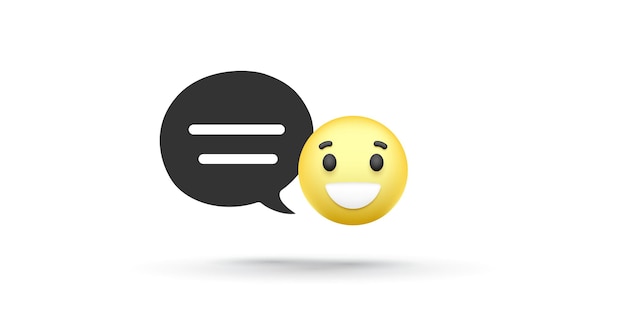 Smiley with speech bubble illustration