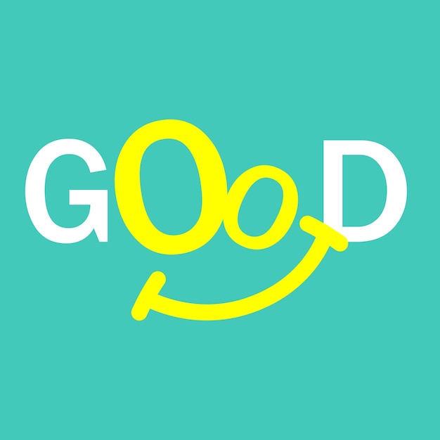 Smiley in the word good Vector illustration