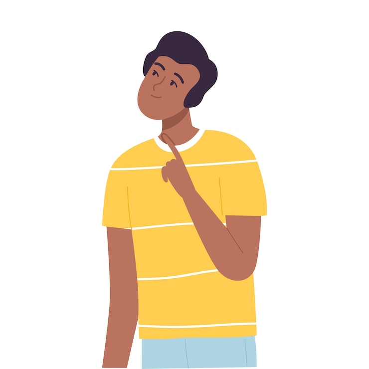 वेक्टर smiling african american man dreaming about something people imagination concept cartoon style vector illustration