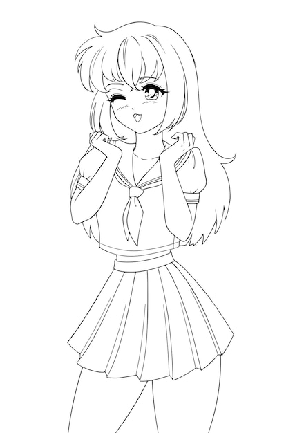 Chibi Anime Coloring Pages  Coloring Pages For Kids And Adults