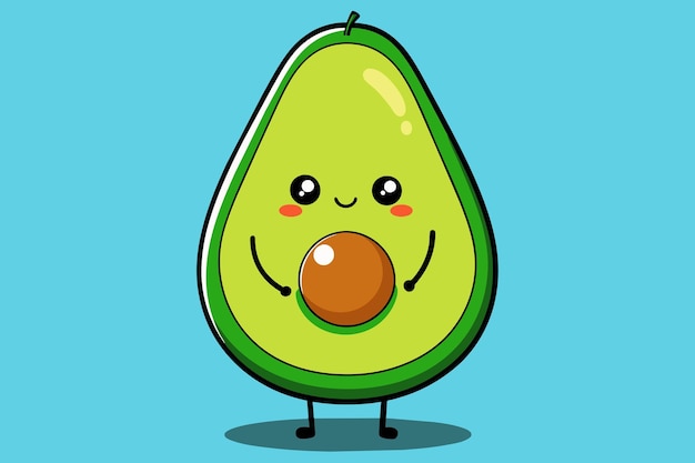 Un avocado sorridente con un sorriso e un sorriso