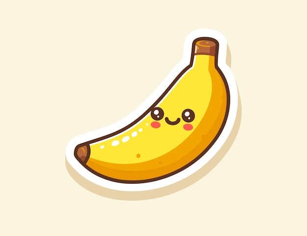 Vettore adesivo emoji banana sorridente