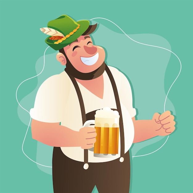 Vector smiling bavarian man