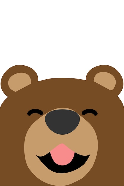 Smiling bear face flat design