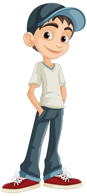 smiling boy in casual outfit