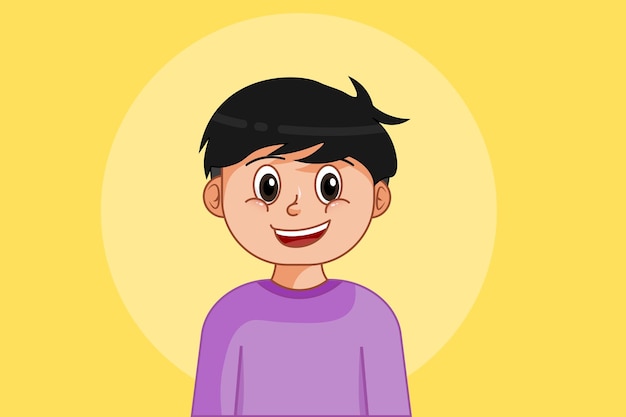 smiling boy illustration and vector