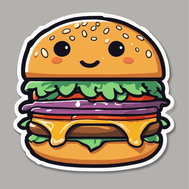 Vector smiling burger