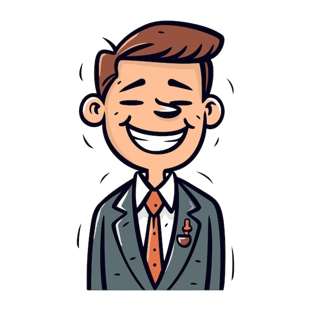 Vector smiling businessman cartoon vector illustration of a smiling businessman