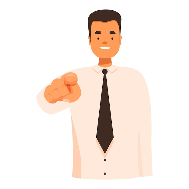 smiling confident businessman pointing finger at you