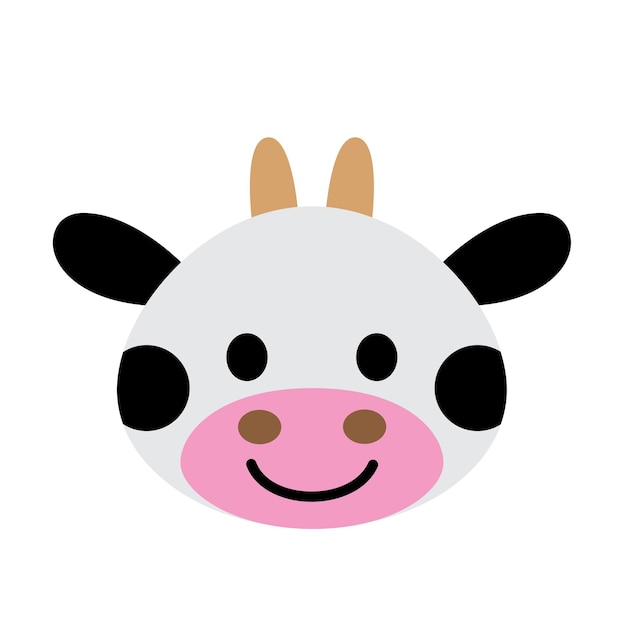 Vector smiling cow face