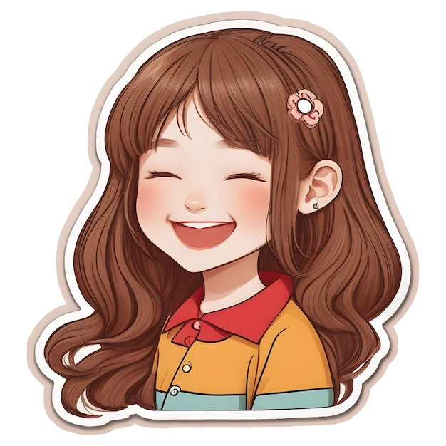 A smiling cute girl sticker